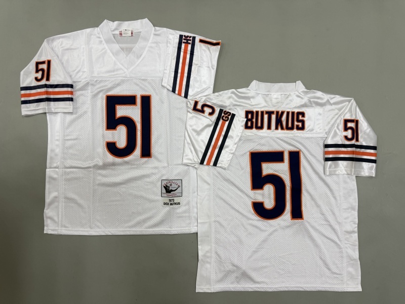 Men 2025 Nike Chicago Bears #51 Butkus White Throwback Limited NFL Jersey style 002->chicago bears->NFL Jersey